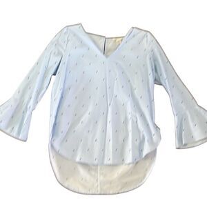 Seven sisters adorable striped and starred shirt, size, large bell sleeves.